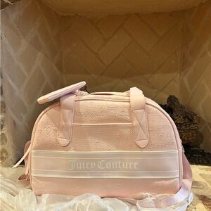 Juicy Couture Pink Travel Bag with Dome Shape and Smooth Material